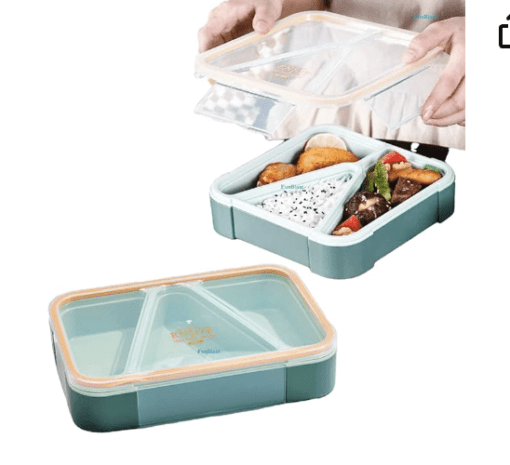 FunBlast Lunch Box for Kids - Tiffin Box for Kids, Lunch Box for Snacks, Plastic Lunch Box, Lunch Box for Office Women and Men, Lunch Box with Fork, Lunch Box with 3 Compartments - Image 3